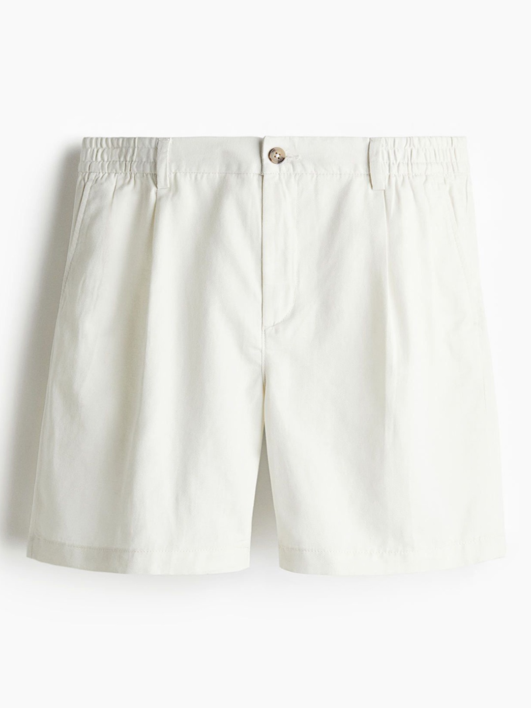 

H&M Regular Fit Crease-Leg Shorts, White