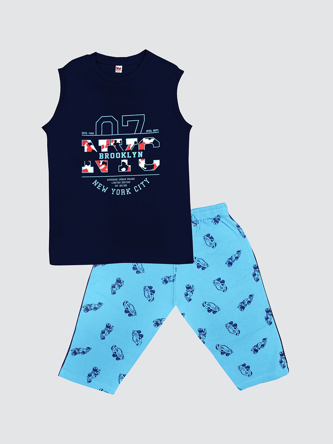 

Tee Weavers Boys Printed Night suit, Navy blue