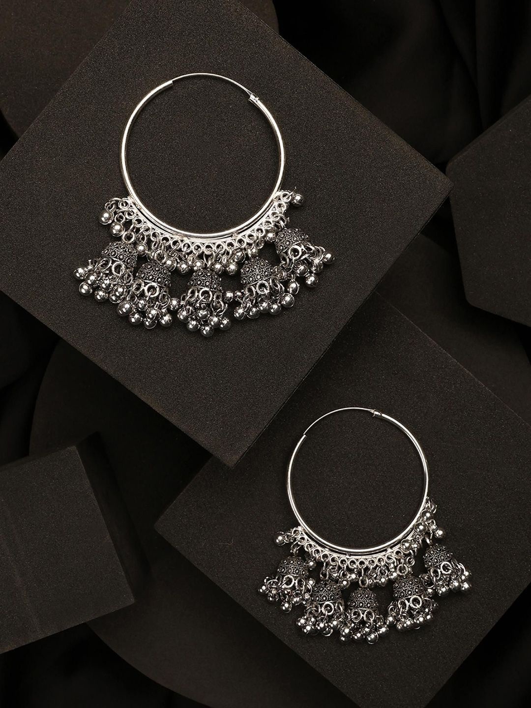 

Sangria German Silver-Plated Celebrity Inspired Trendy Hoop Earrings