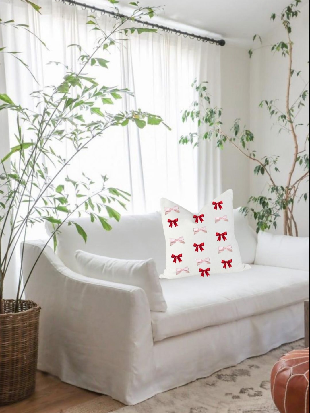 

THROWPILLOW White & Red Embellished Square Valentine Cushion Cover