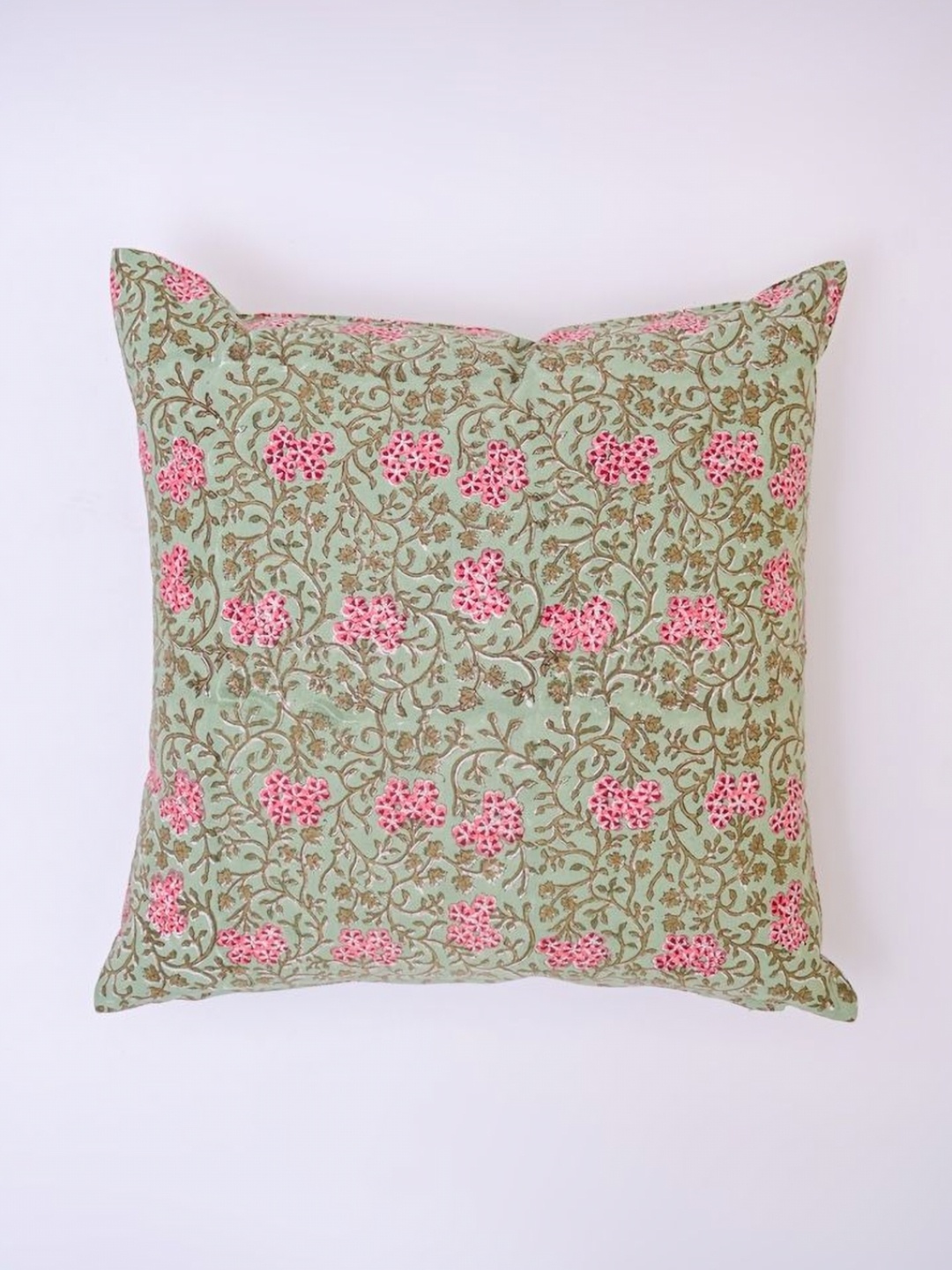 

Block N Style Yngvi Green & Pink Floral Printed Cotton Square Cushion Covers