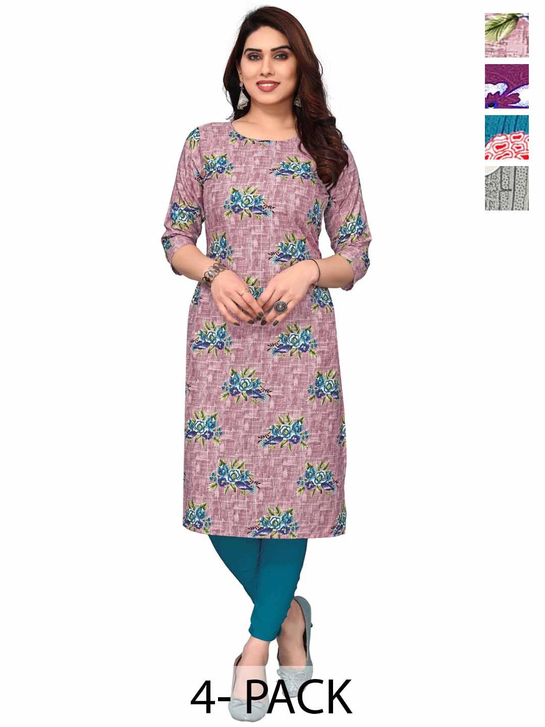 

KETAKI FASHION Women Geometric Printed Thread Work Crepe Kurta, Multi