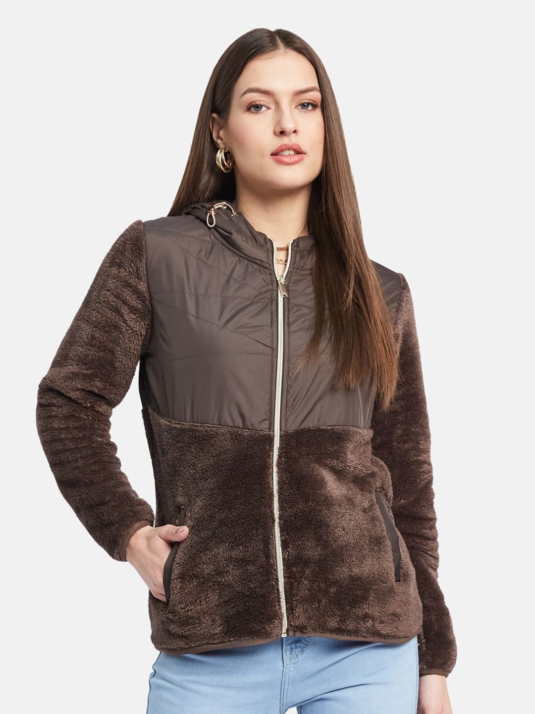 

METTLE Women Hooded Sweatshirt, Brown