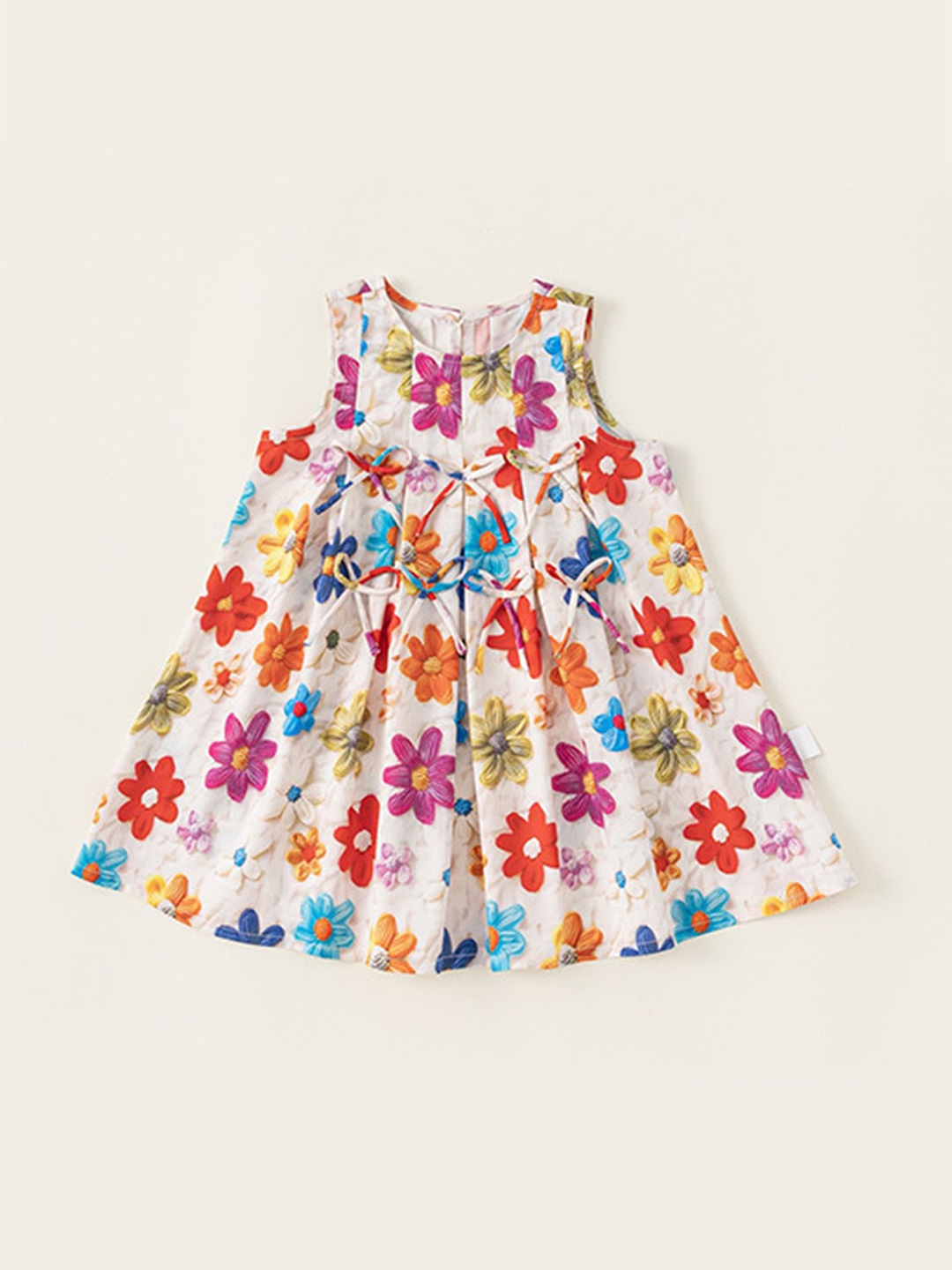 

LULU & SKY Girls Floral Printed A-Line Dress, White