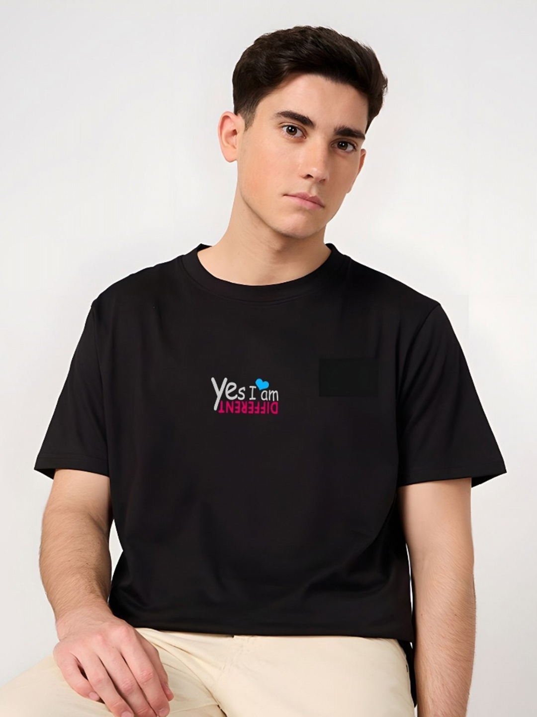 

Moda Rapido Men Typography Printed Round Neck Cotton Relaxed Fit T-shirt, Black