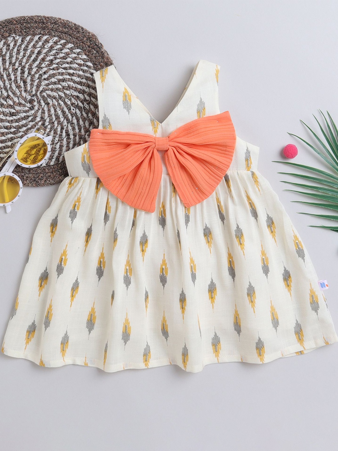 

MANY FROCKS & Print Fit & Flare Dress, Cream