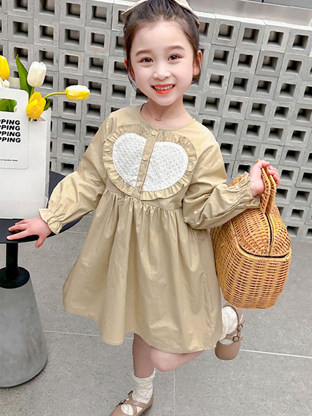 

LULU & SKY Girl Fit & Flare Dress, Khaki