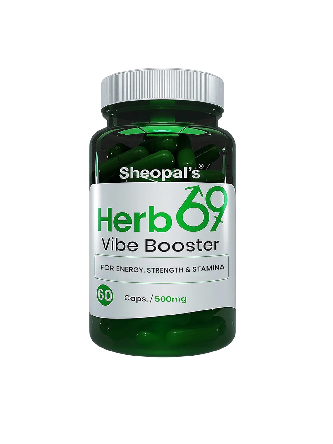 

Sheopal's Herb69 Vibe Booster For Stamina & Reduced Fatigue - 60 Capsules, Green