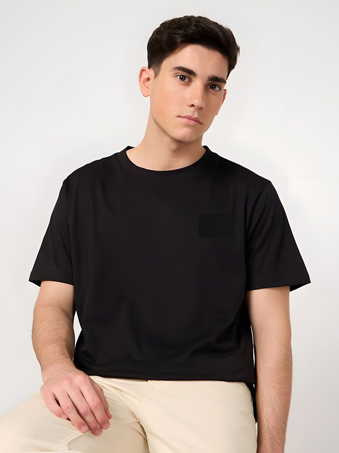 

Moda Rapido Men Typography Printed Round Neck Cotton T-shirt, Black