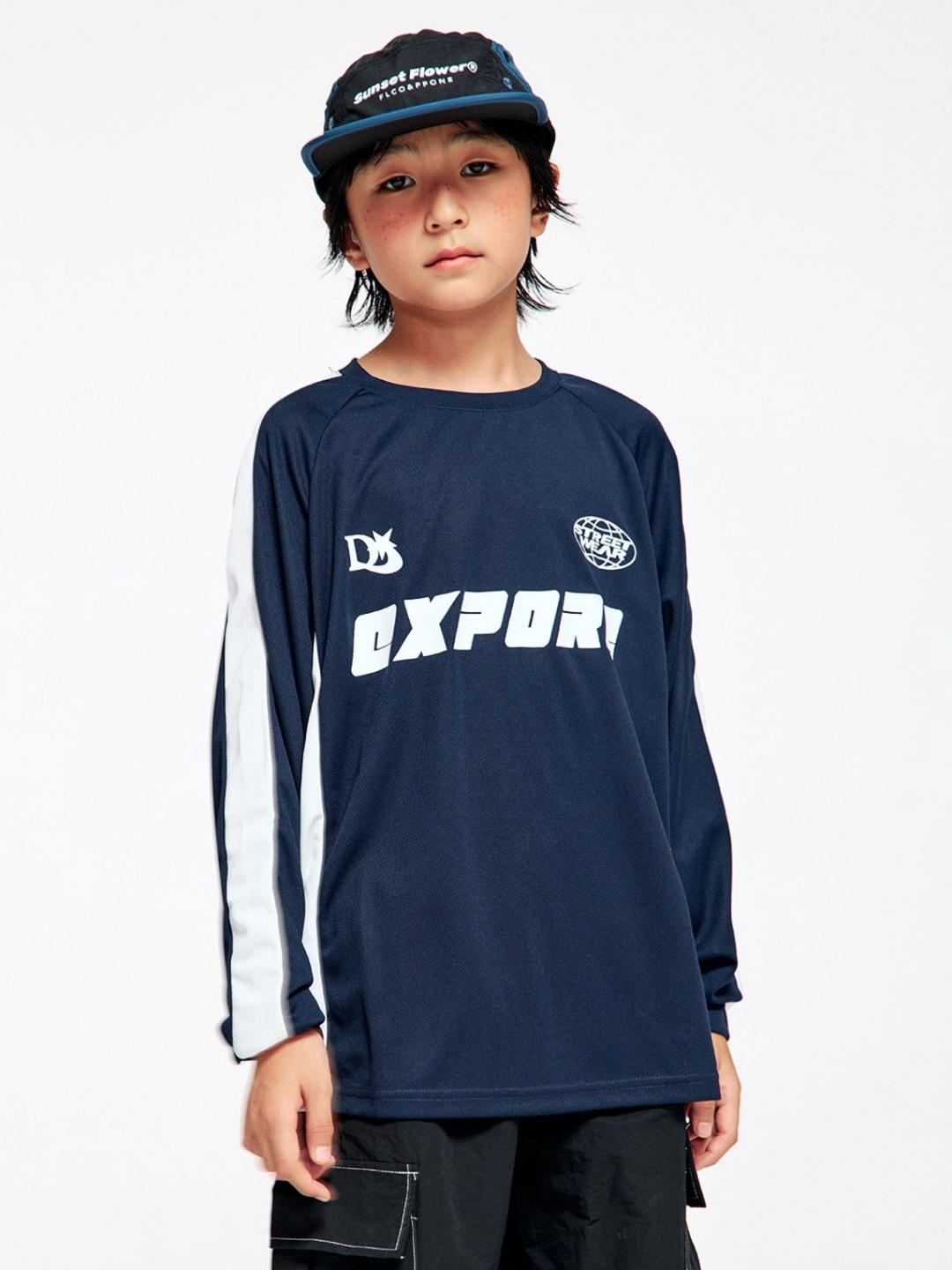 

LULU & SKY Boys Typography Printed Round Neck Relaxed Fit T-shirt, Navy blue