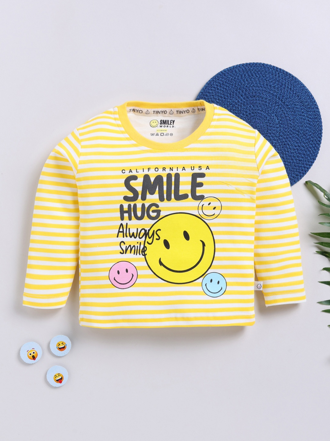 

YK X Tinyo Infant Girls Printed Cotton T-shirt, Yellow