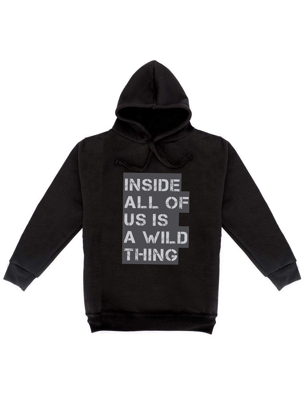 

Fabvio Plus Kids Typography Printed Hooded Oversized Pullover Sweatshirt, Black