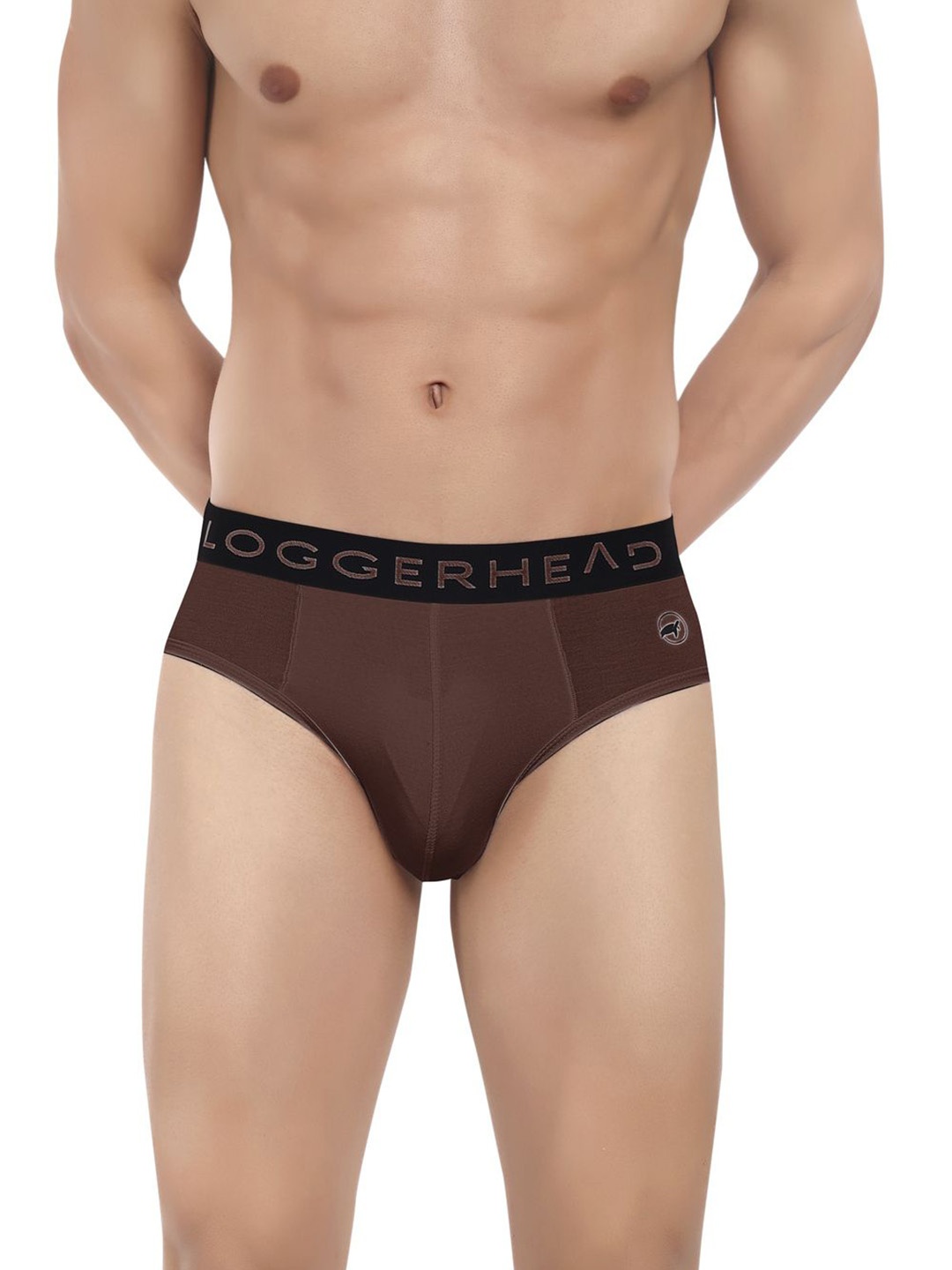 

LOGGERHEAD Men Cotton Hipster Mid-Rise Outer Elastic Brief LHMB013-Bitter, Brown