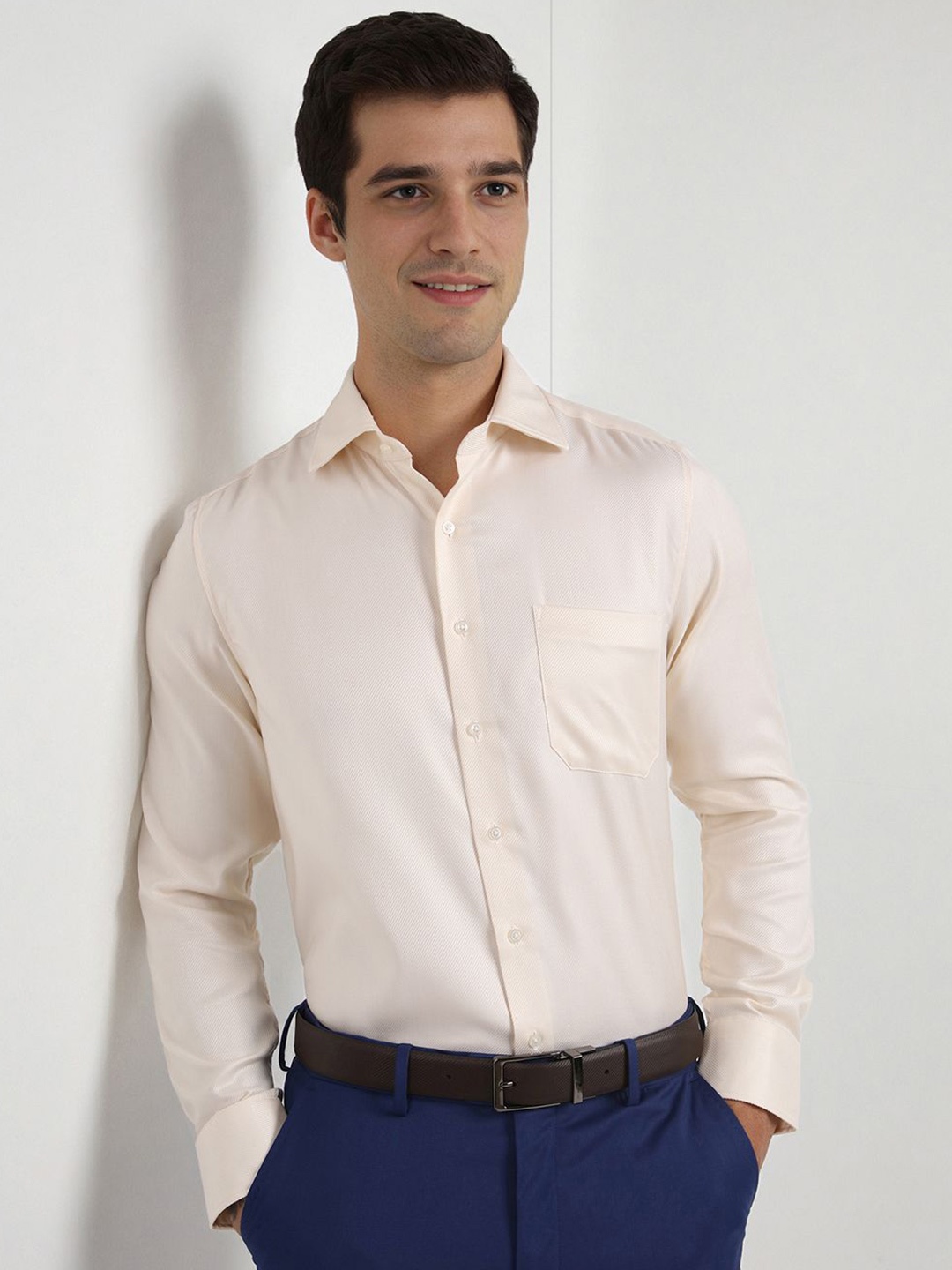 

Allen Solly Sport Men Cotton Textured Formal Shirt, Beige