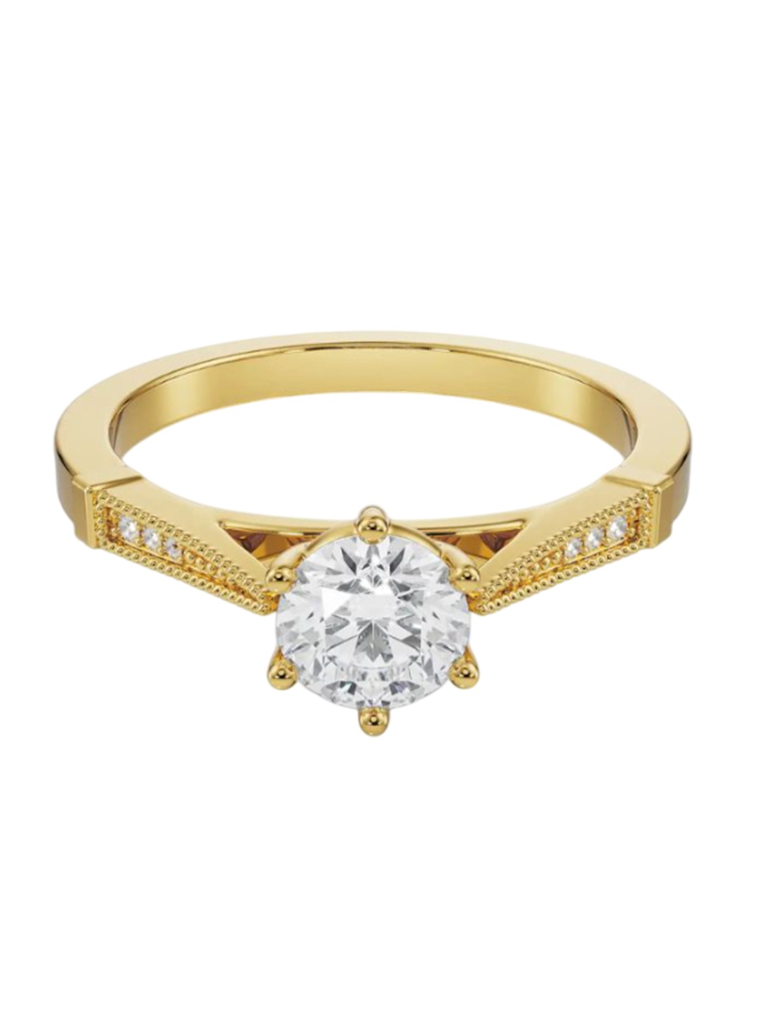 

Dainty Round Brilliant Engagement Ring, Yellow