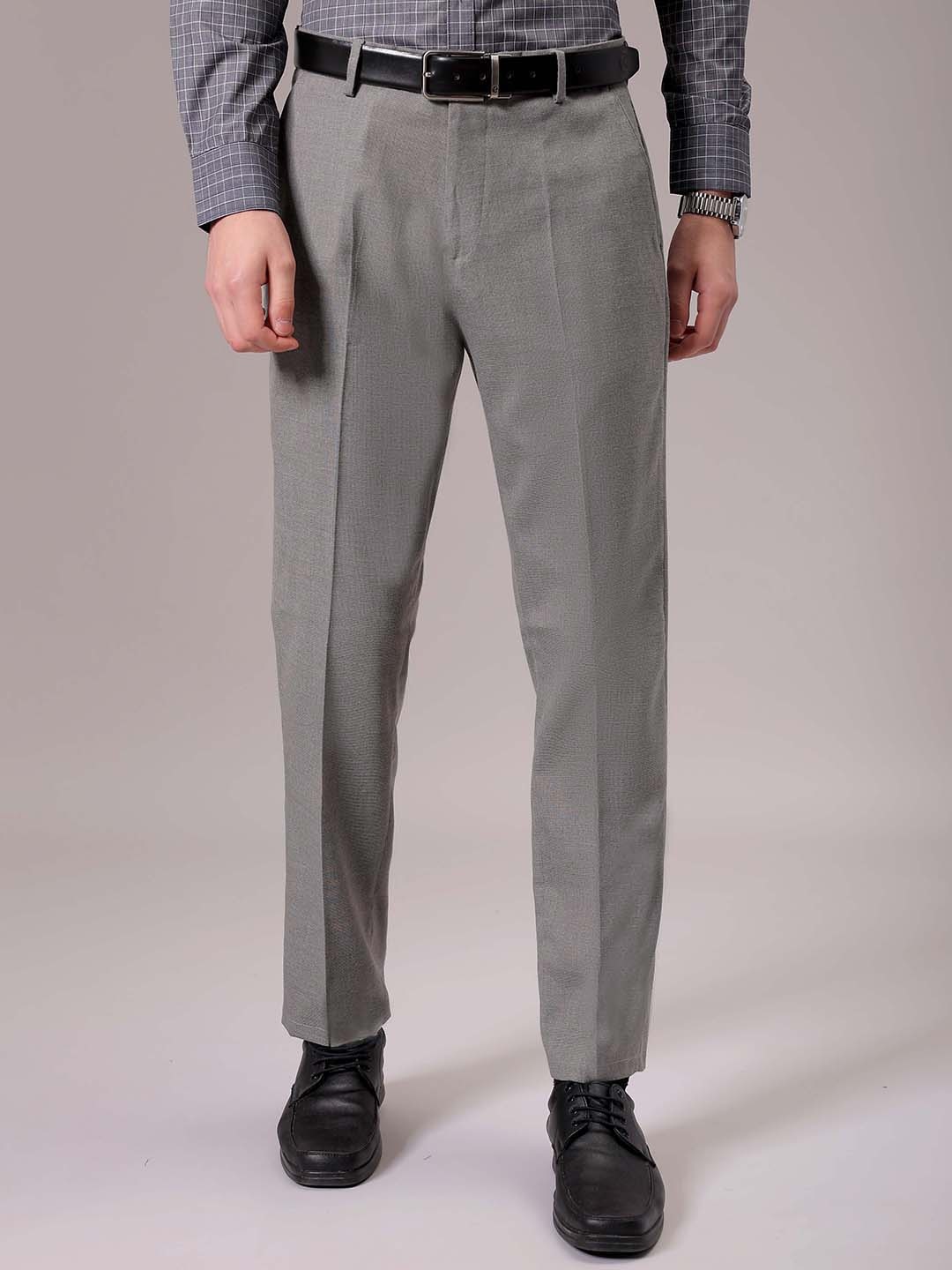 

The Indian Garage Co. X Luxe Men Formal Trousers, Grey