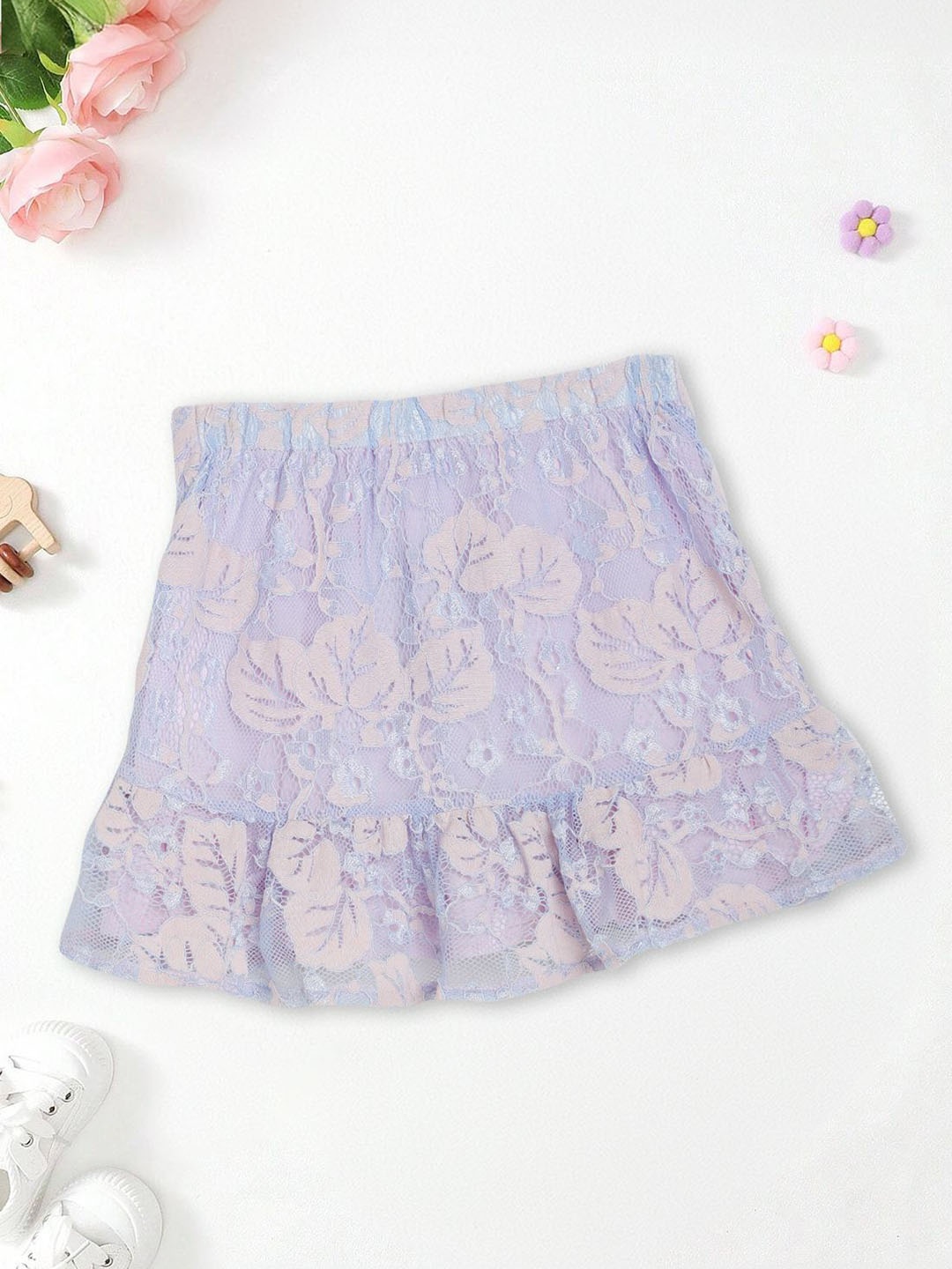 

FOREVER FRIDAY Girls Self-Designed Lace A-Line Skirts, Lavender