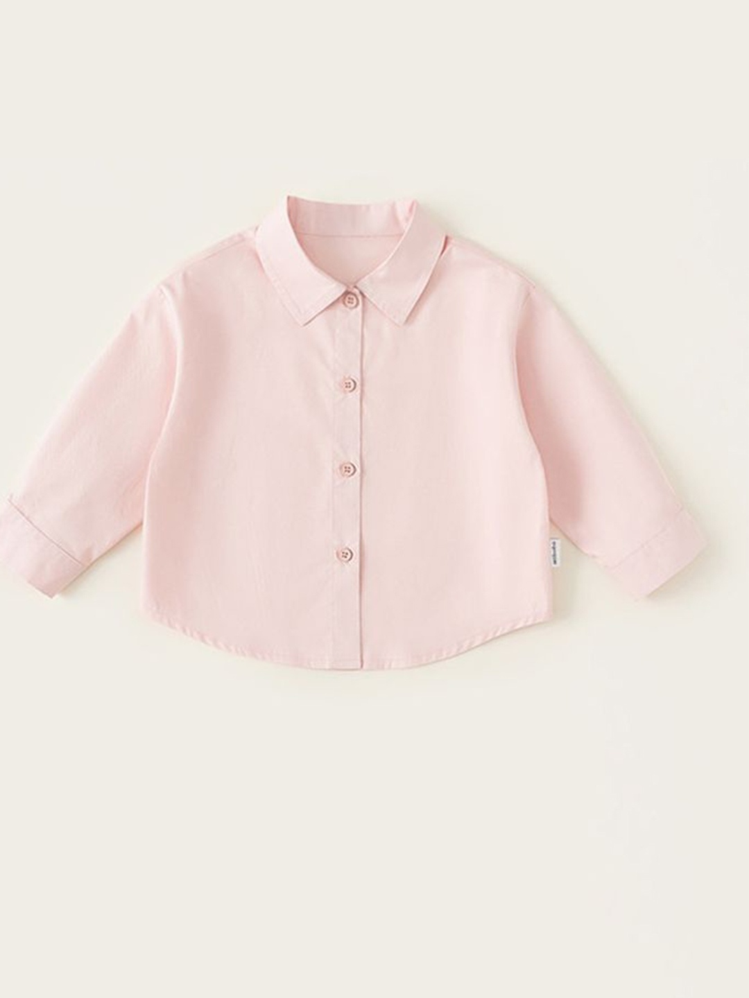

LULU & SKY Girls Spread Collar Solid Cotton Casual Shirt, Pink