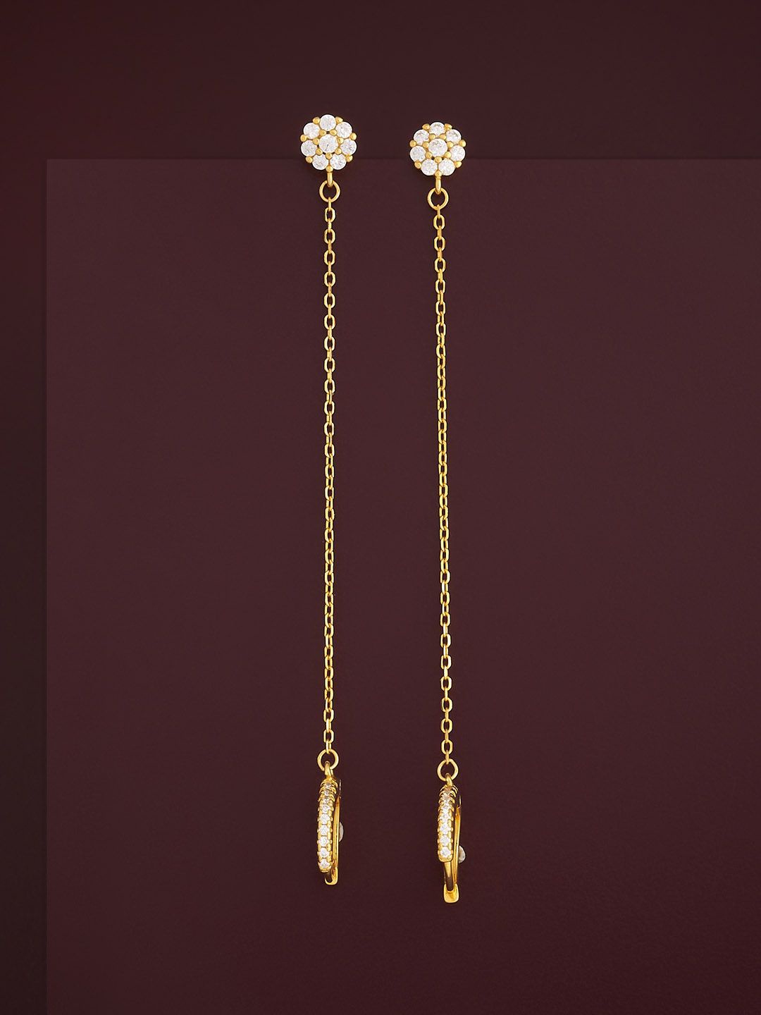

Kushal's Fashion Jewellery 92.5 Silver Gold Plated CZ Party Hoop Earrings