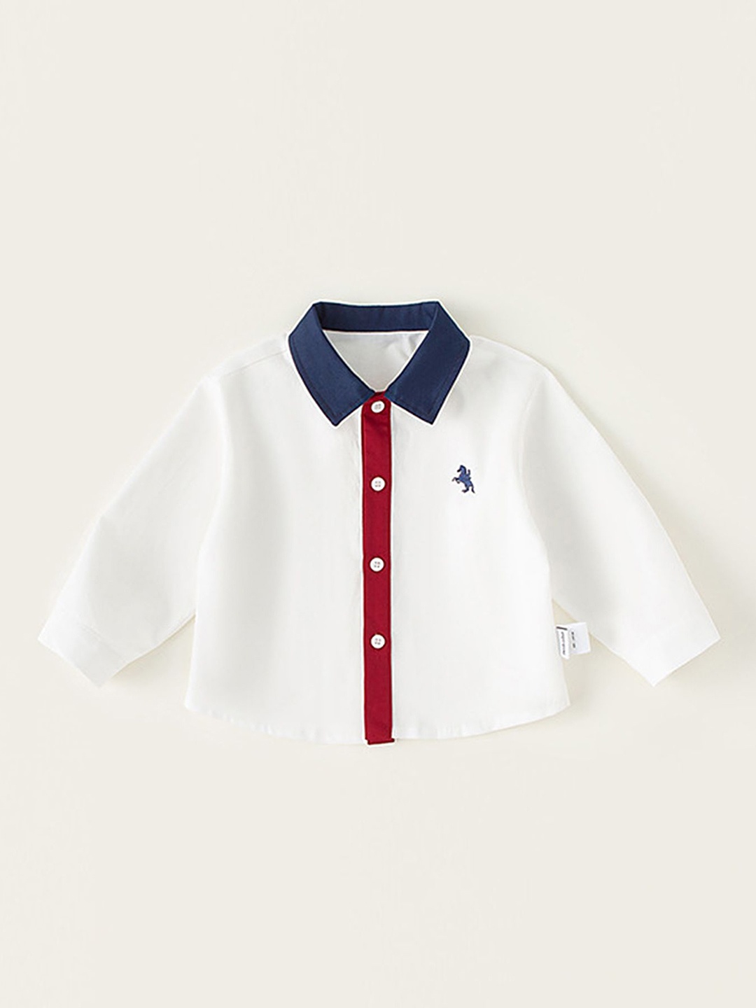 

LULU & SKY Girls Spread Collar Solid Cotton Casual Shirt, White