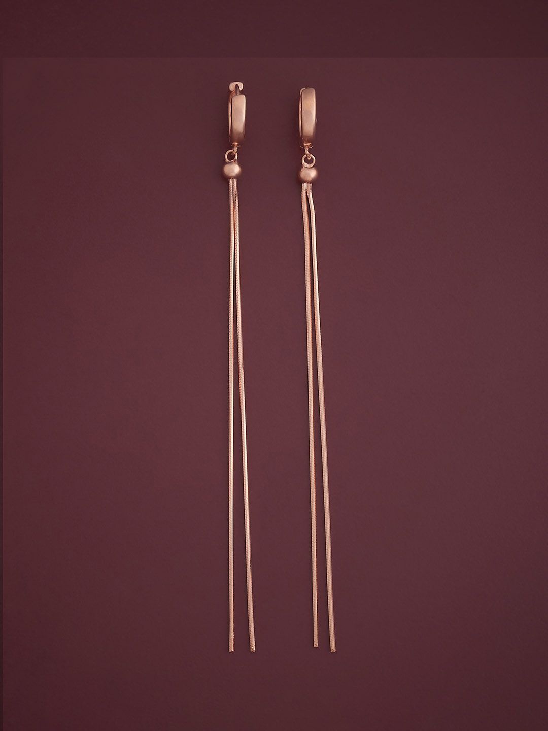 

Kushal's Fashion Jewellery 92.5 Silver Rose Gold-Plated Classic Hoop Earrings