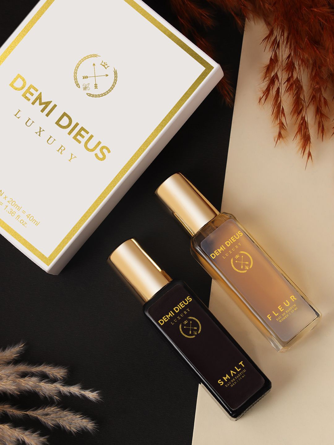 

DEMI DIEUS Set Of 2 Fleur & Smalt Long Lasting Eau De Parfum - 20 ml Each, White