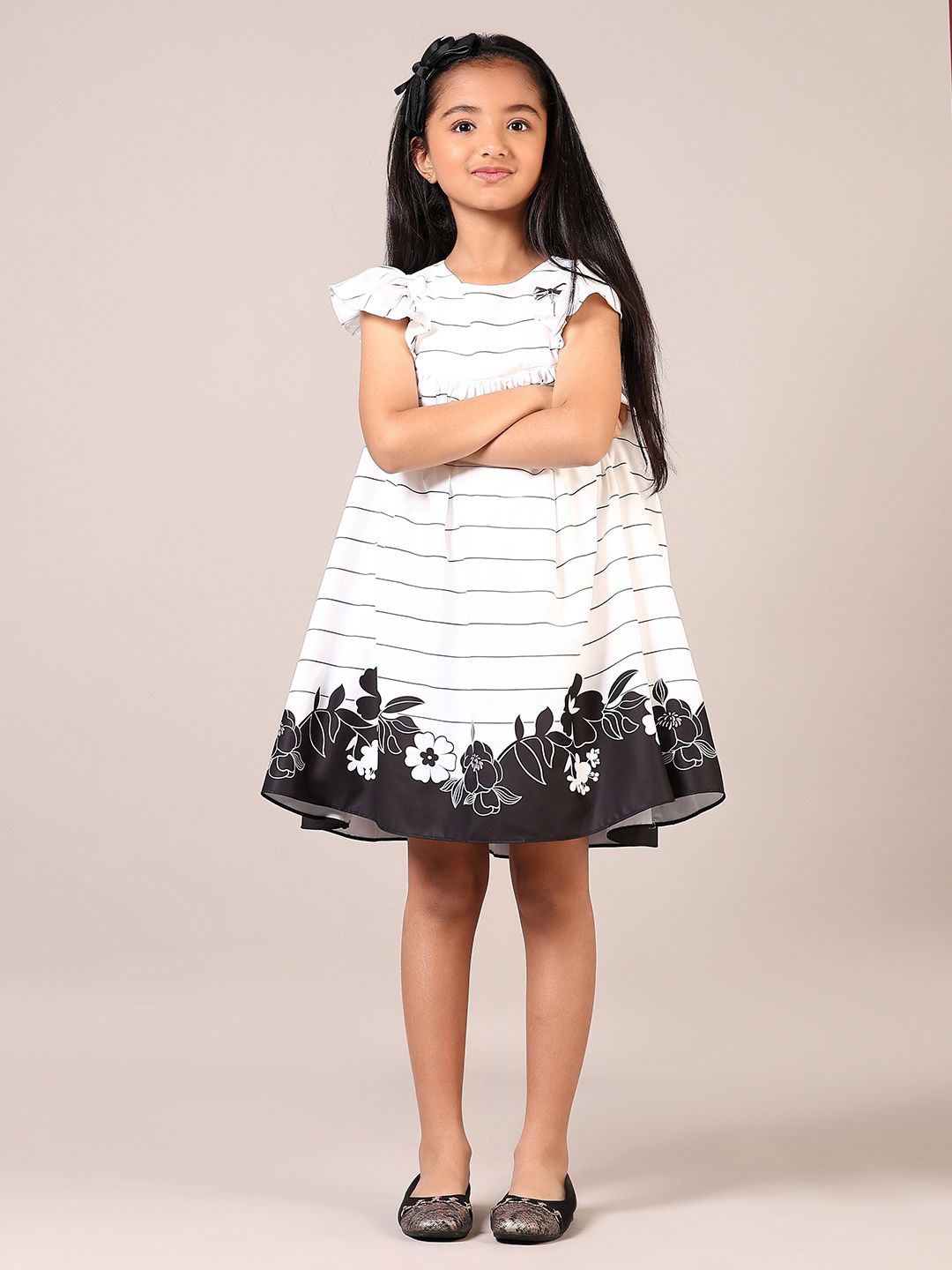 

V-Mart A-Line Floral Print Dress, White