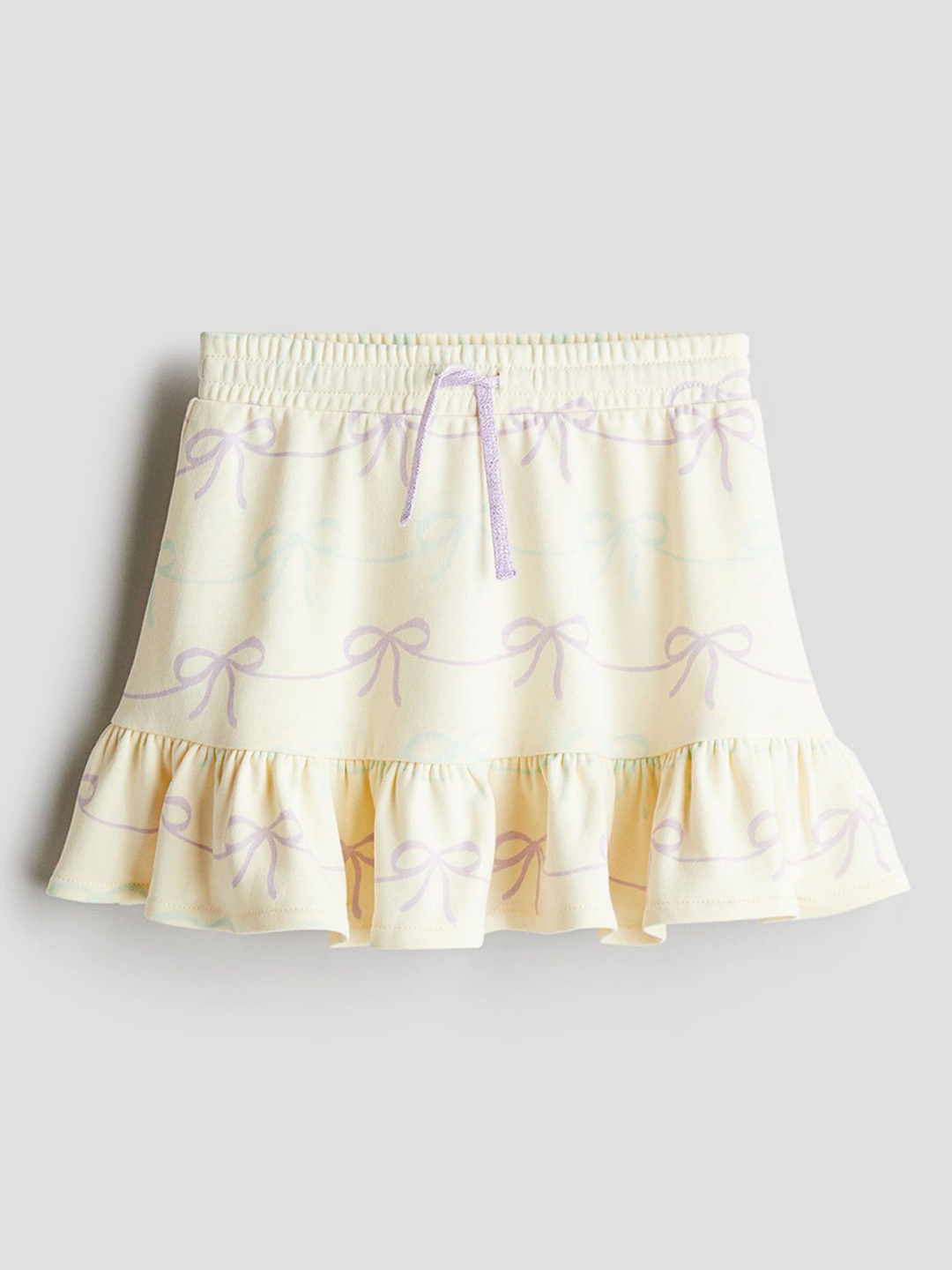 

H&M Flounce-Trimmed Skirt, Yellow