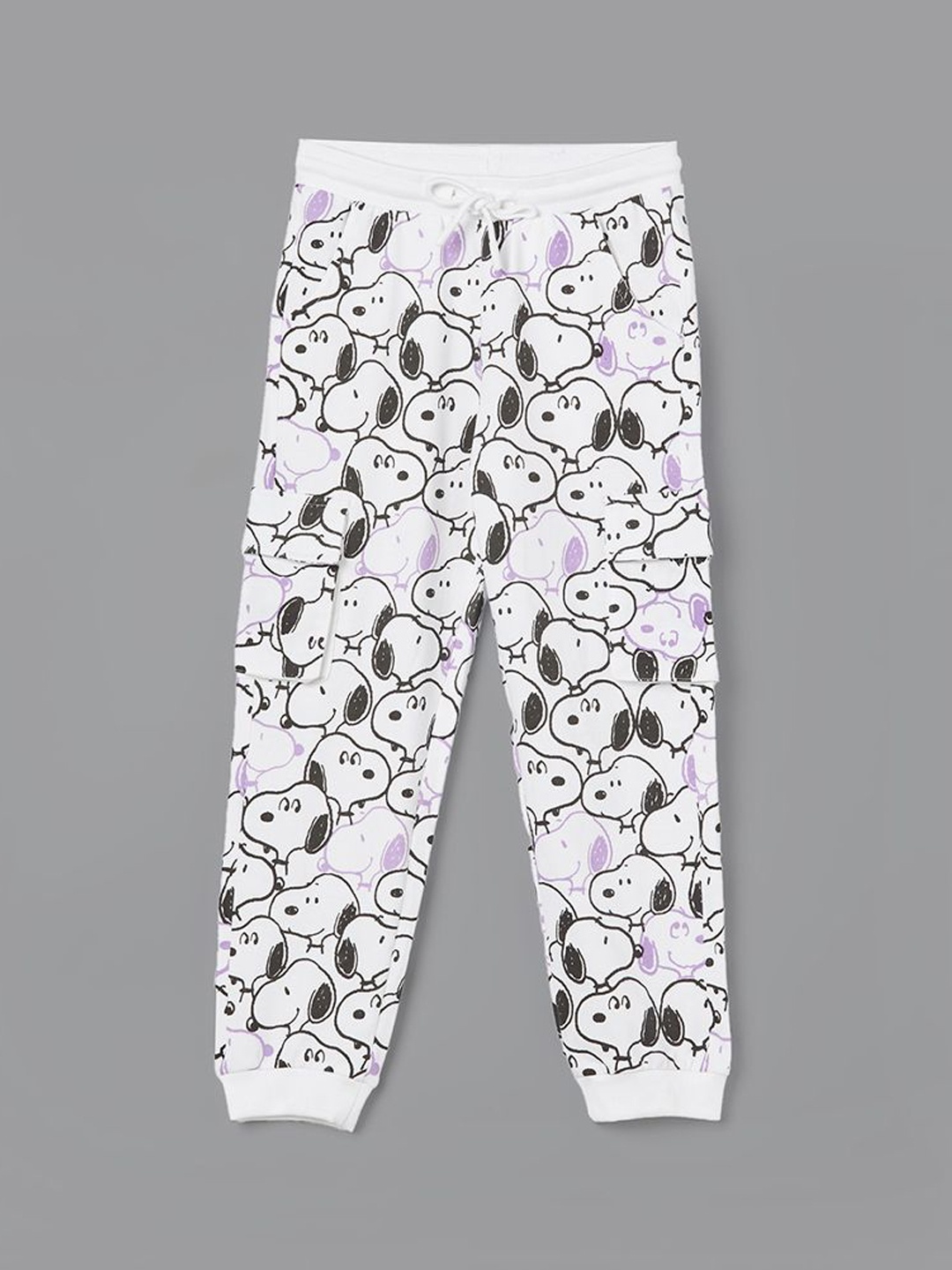 

Fame Forever by Lifestyle Girls Peanuts Printed Cotton Joggers, White