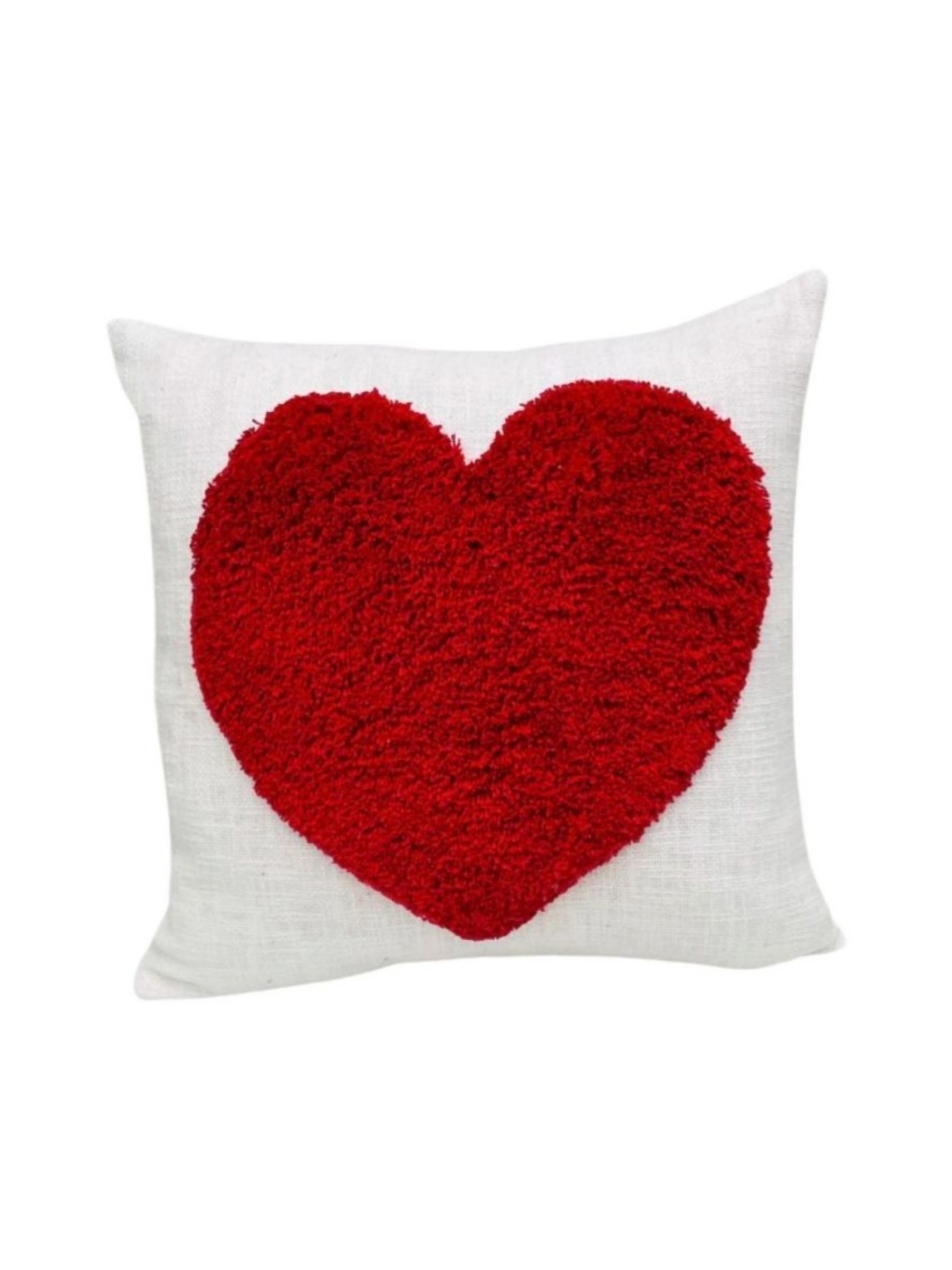 

THROWPILLOW White & Red Love Embellished Valentine Square Cushion Cover