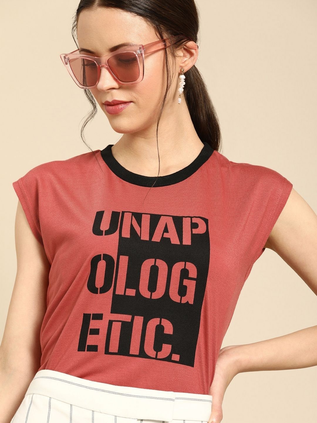

DressBerry Women Typography Printed Round Neck T-shirt, Red