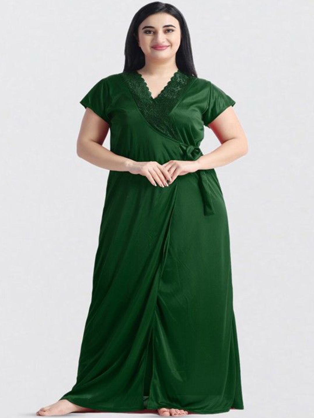 

Beera Maxi Nightdress With Robe, Green