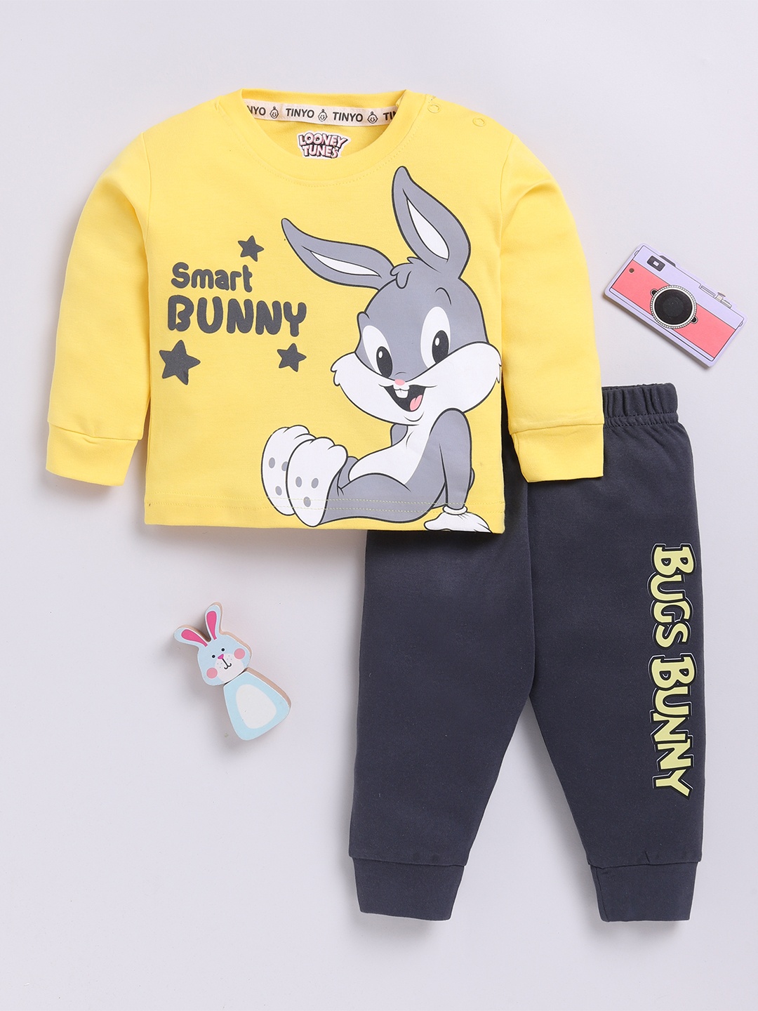 

YK X Tinyo Boys Printed T-shirt with Joggers, Yellow