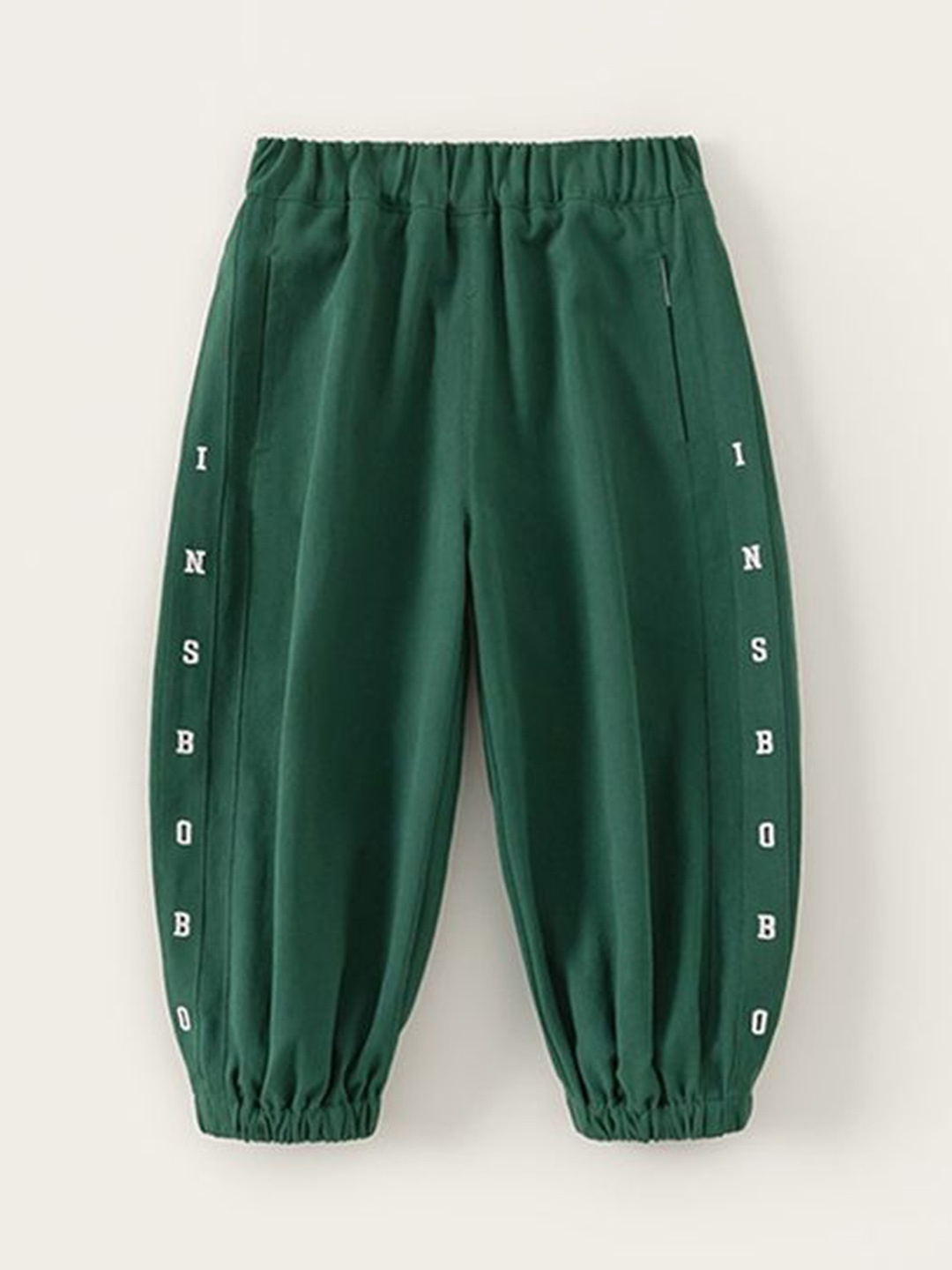 

LULU & SKY Boys Loose Fit High-Rise Joggers Trousers, Green