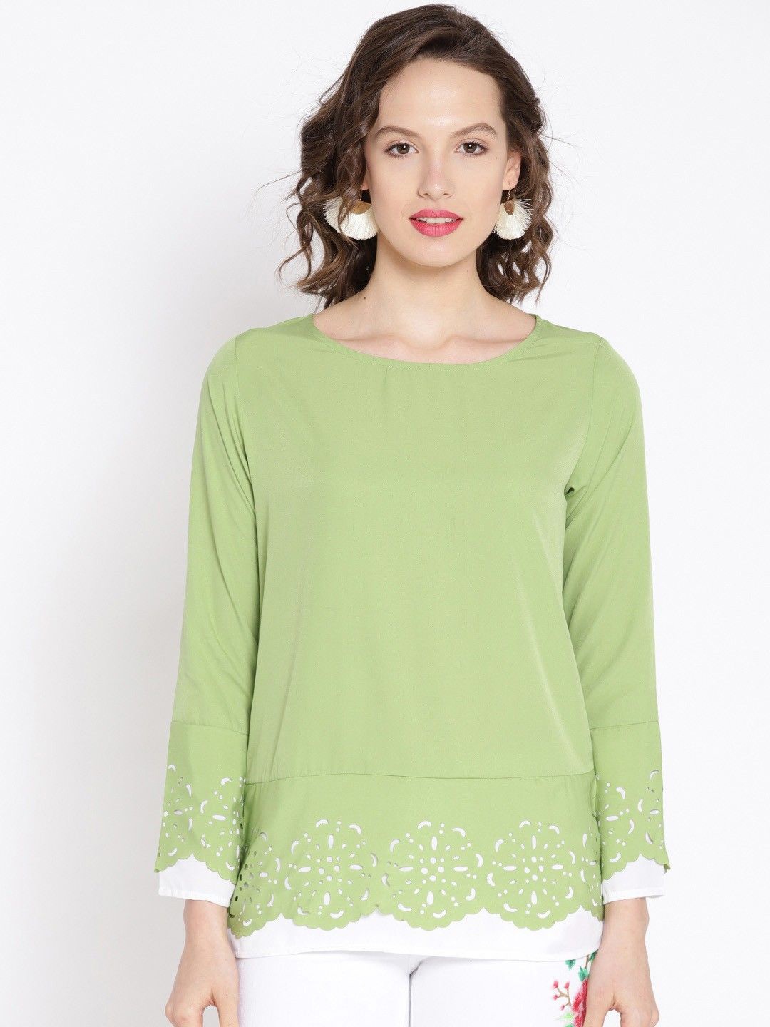 

Moda Rapido Women Round Neck Top, Green