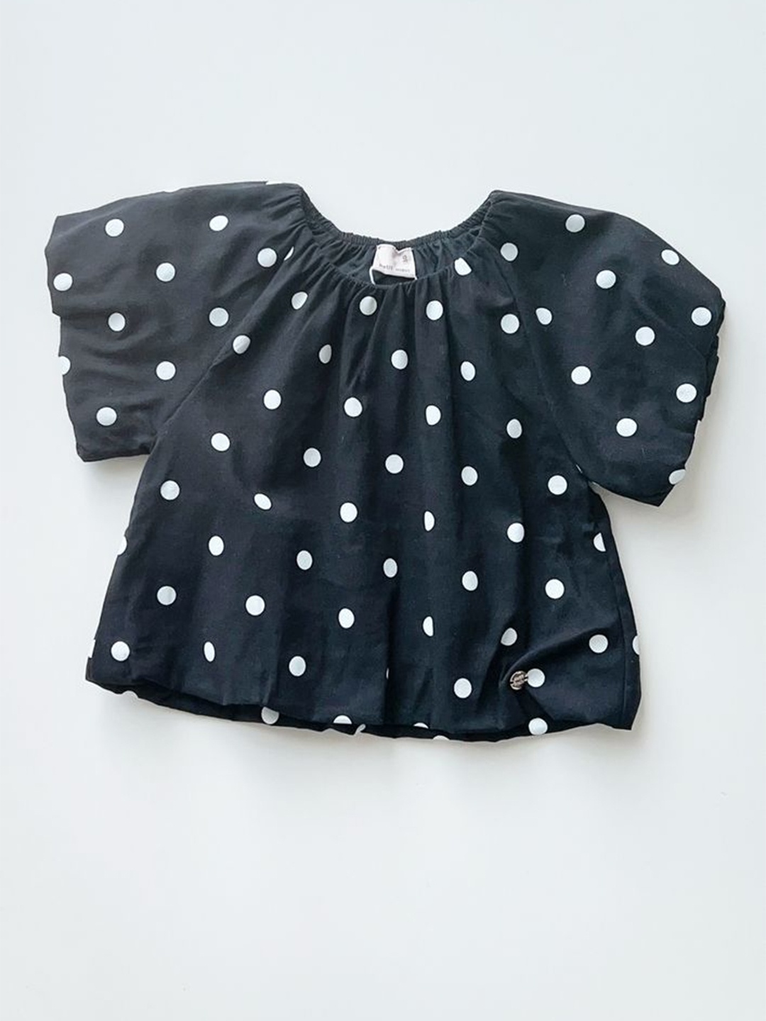 

LULU & SKY Girls Polka Dots Printed Top, Black