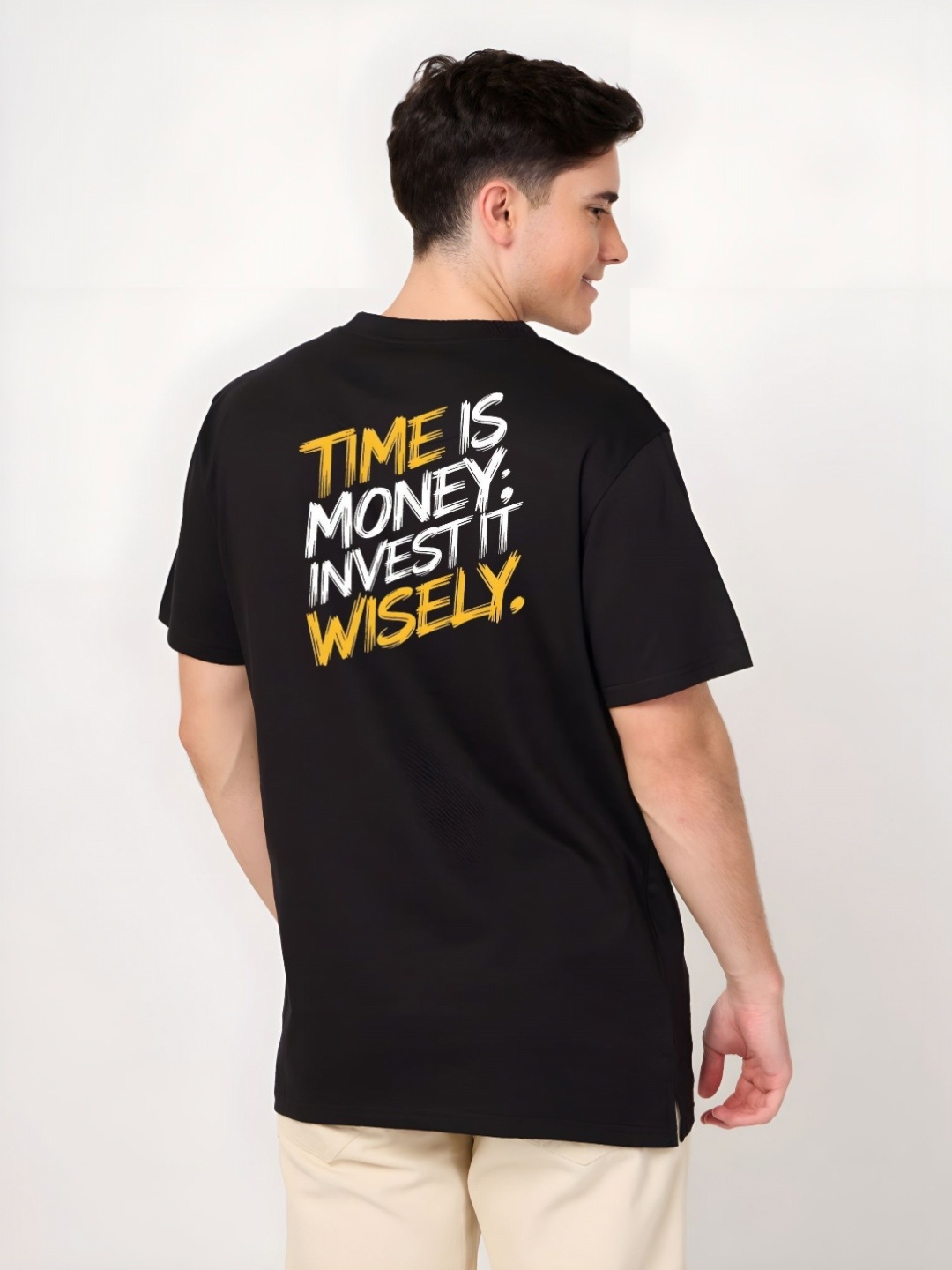 

Moda Rapido Men Typography Printed Round Neck Cotton Relaxed Fit T-shirt, Black