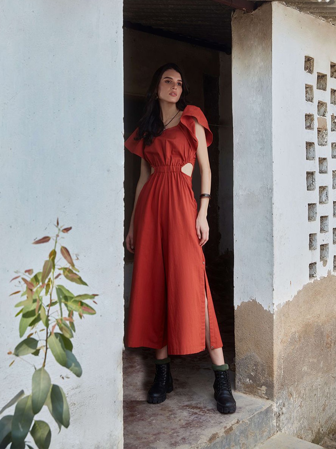 

Abhishti Women Fauna Jumpsuit, Rust