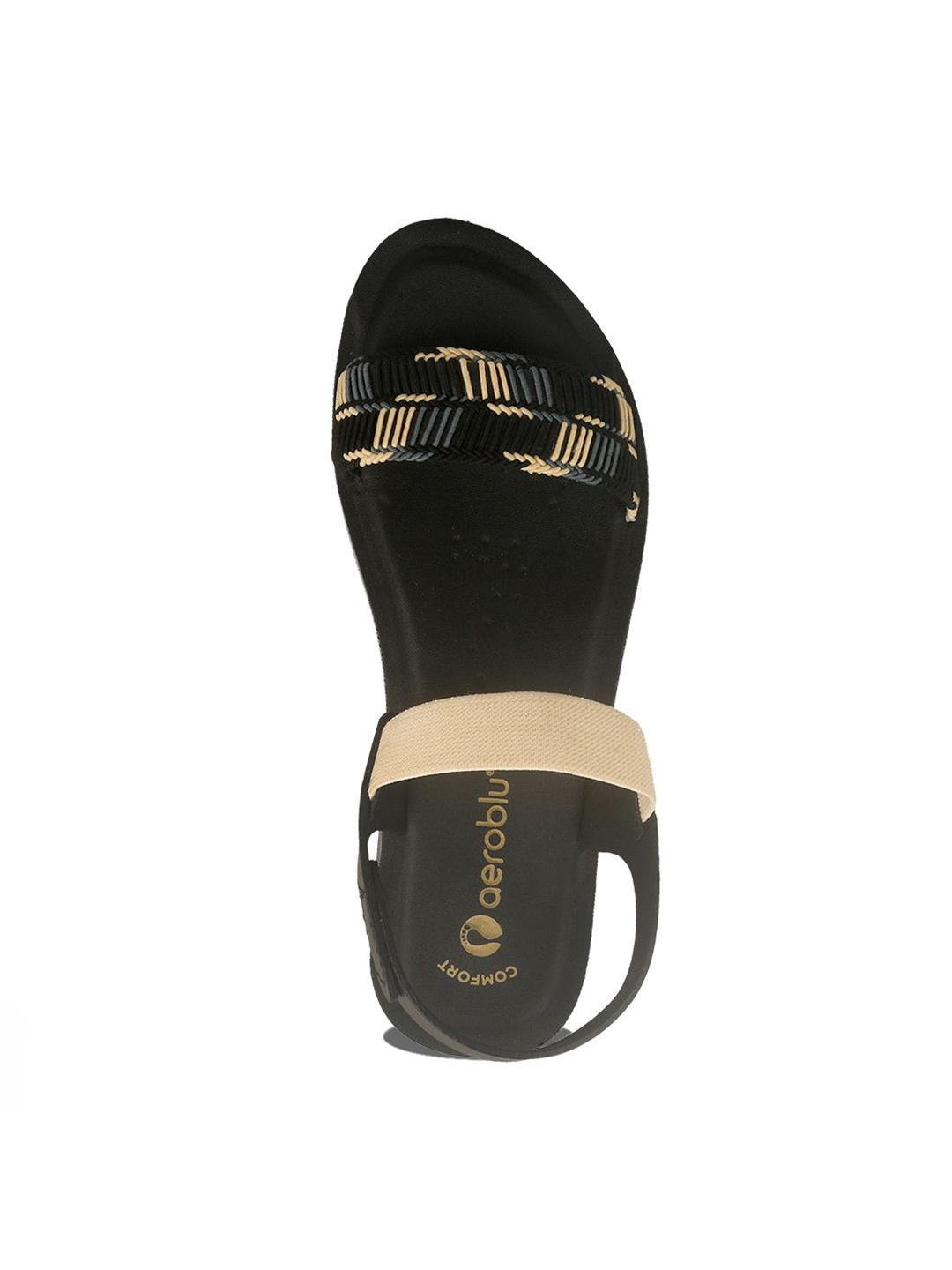 

Aeroblu Women Textured Open Toe Flats, Black