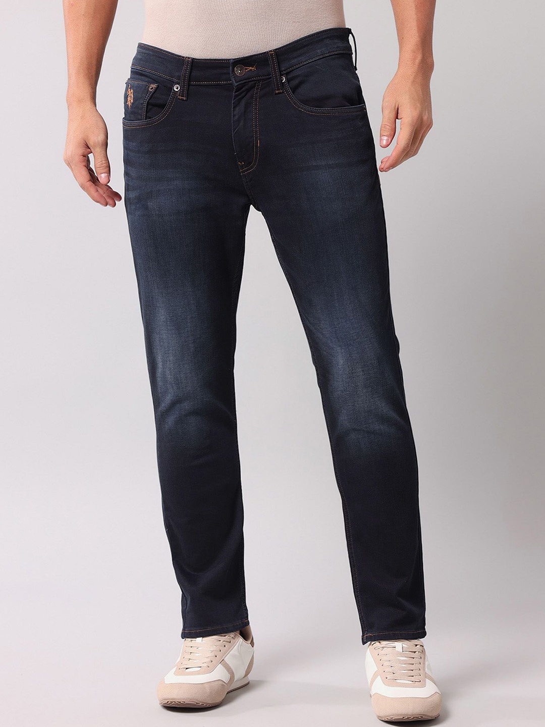 

U.S. Polo Assn. Denim Co. Men Cotton Tapered Fit Light Fade Jeans, Blue