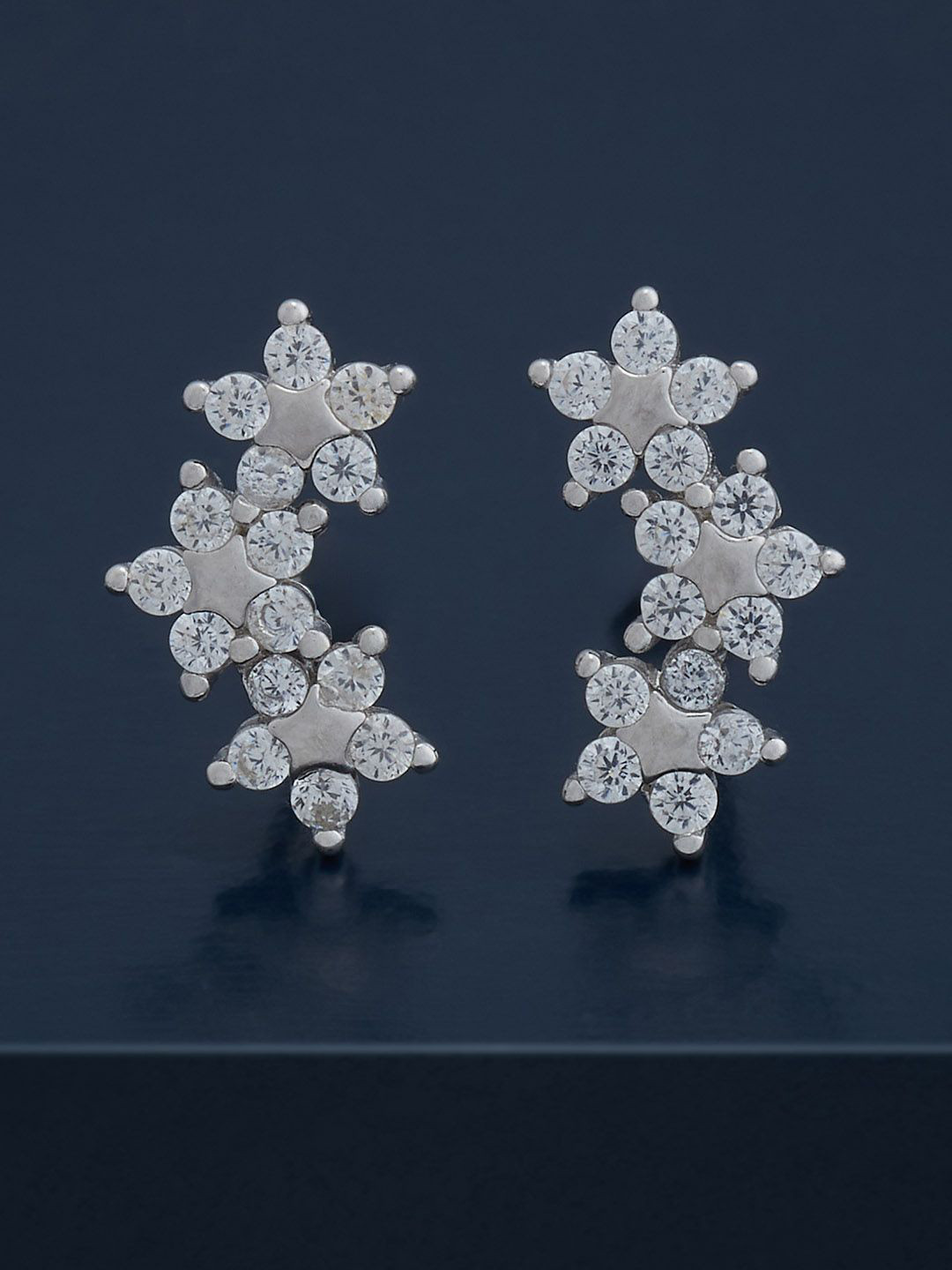 

Kushal's Fashion Jewellery 92.5 Silver Rhodium-Plated Zircon Classic Studs