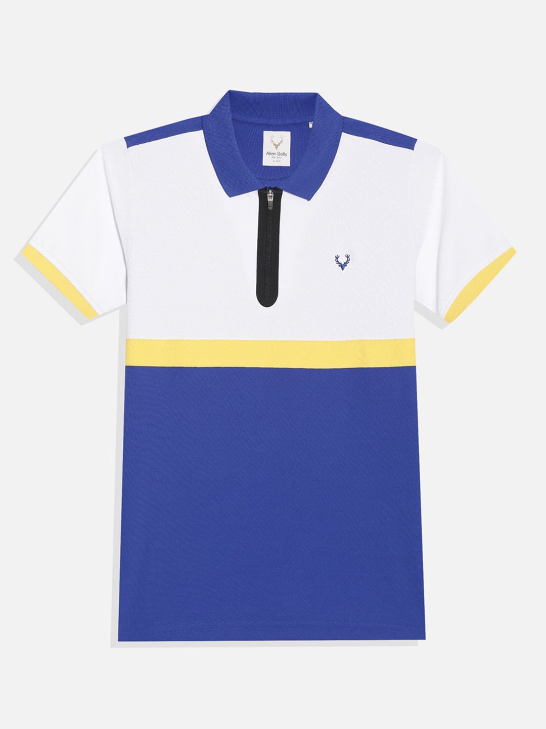 

Allen Solly Junior Boys Colourblocked Polo Collar T-shirt, Blue