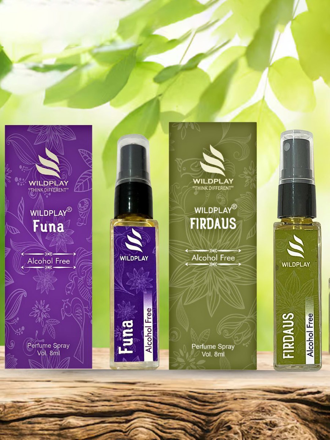 

WILDPLAY Set Of 2 Firdaus & Funa Alcohol Free Perfume Spray - 8 ml Each, Green