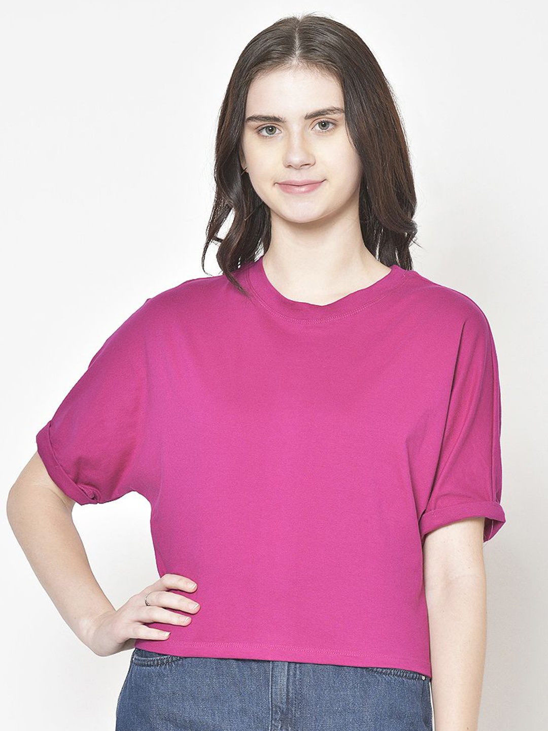 

Moda Rapido Women Pure Cotton Top, Magenta