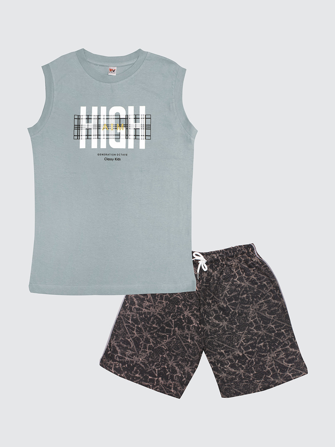 

Tee Weavers Printed Pure Cotton Round Neck Night suit, Grey