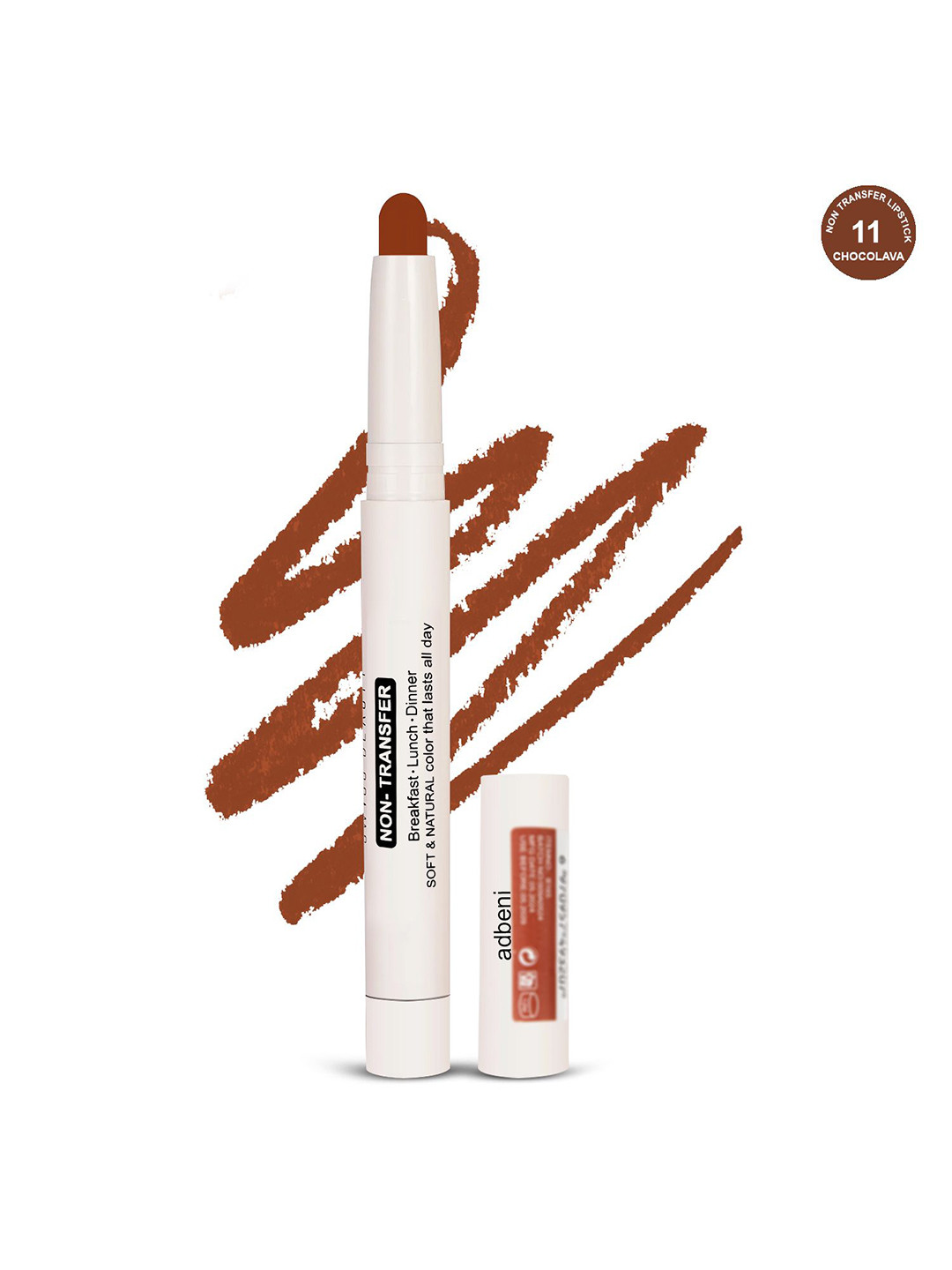 

Adbeni Non-Transfer Waterproof Matte Lip Crayon Lipstick - 3 ml - Chocolava 11, Coffee brown