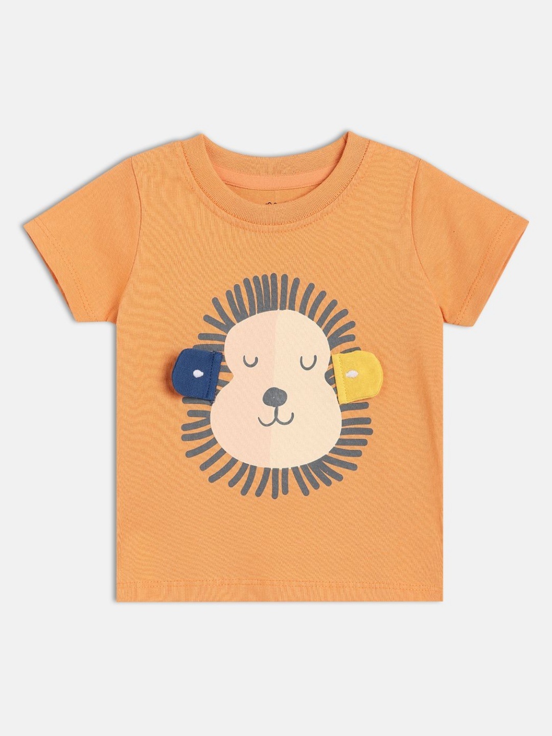 

MINI KLUB Boys Graphic Printed Round Neck Cotton T-shirt, Orange