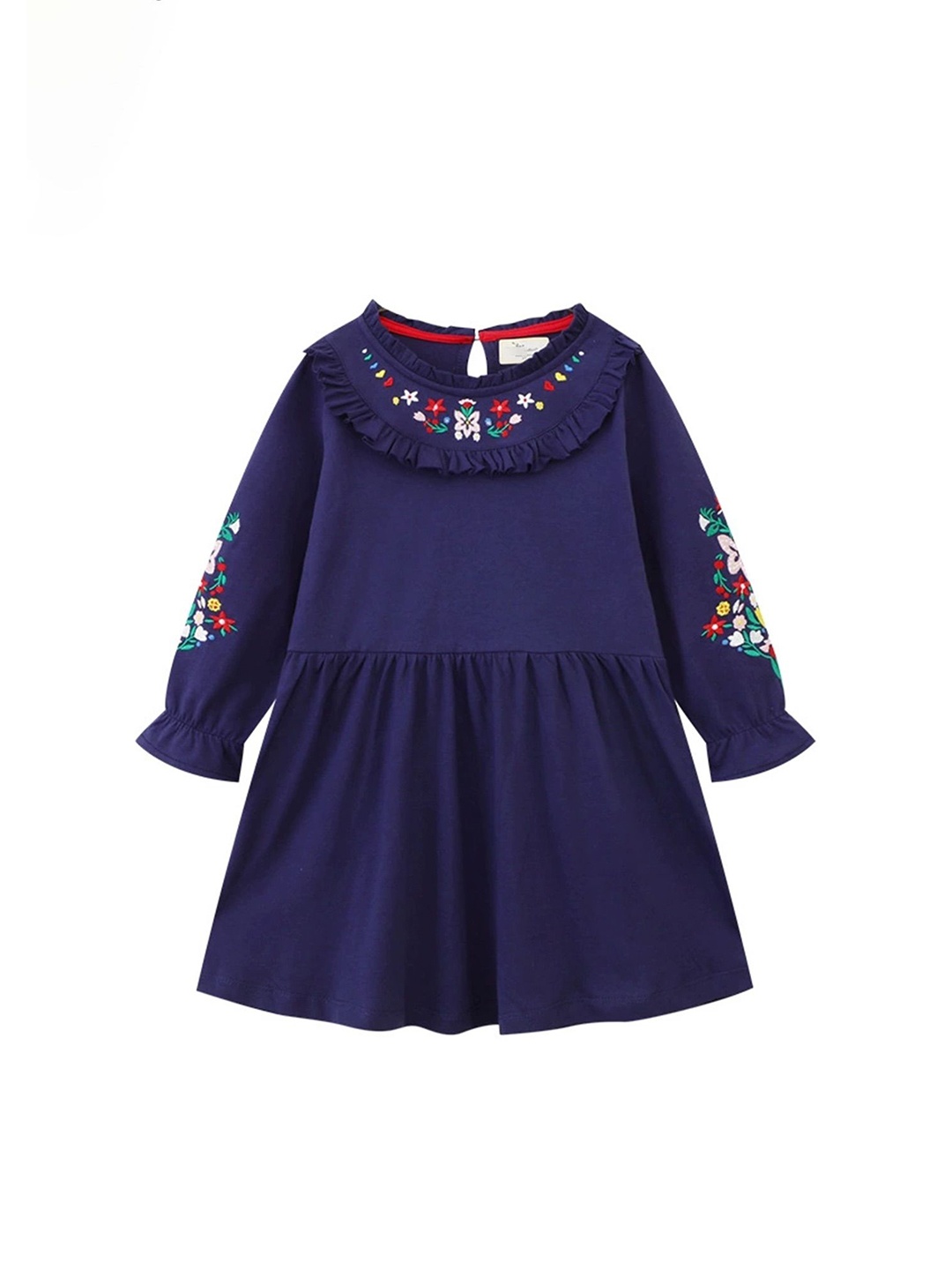 

LULU & SKY Girls Embroidered Nightdress, Navy blue