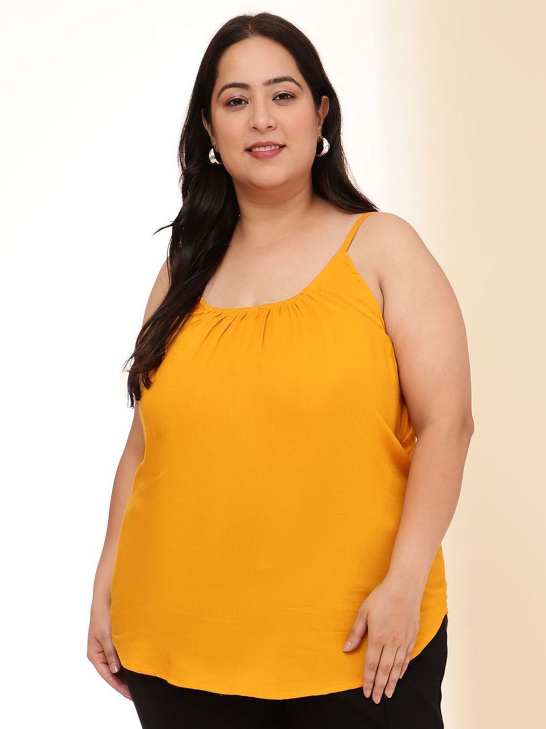 

DressBerry Women Solid Shoulder Straps Curve Top, Multi