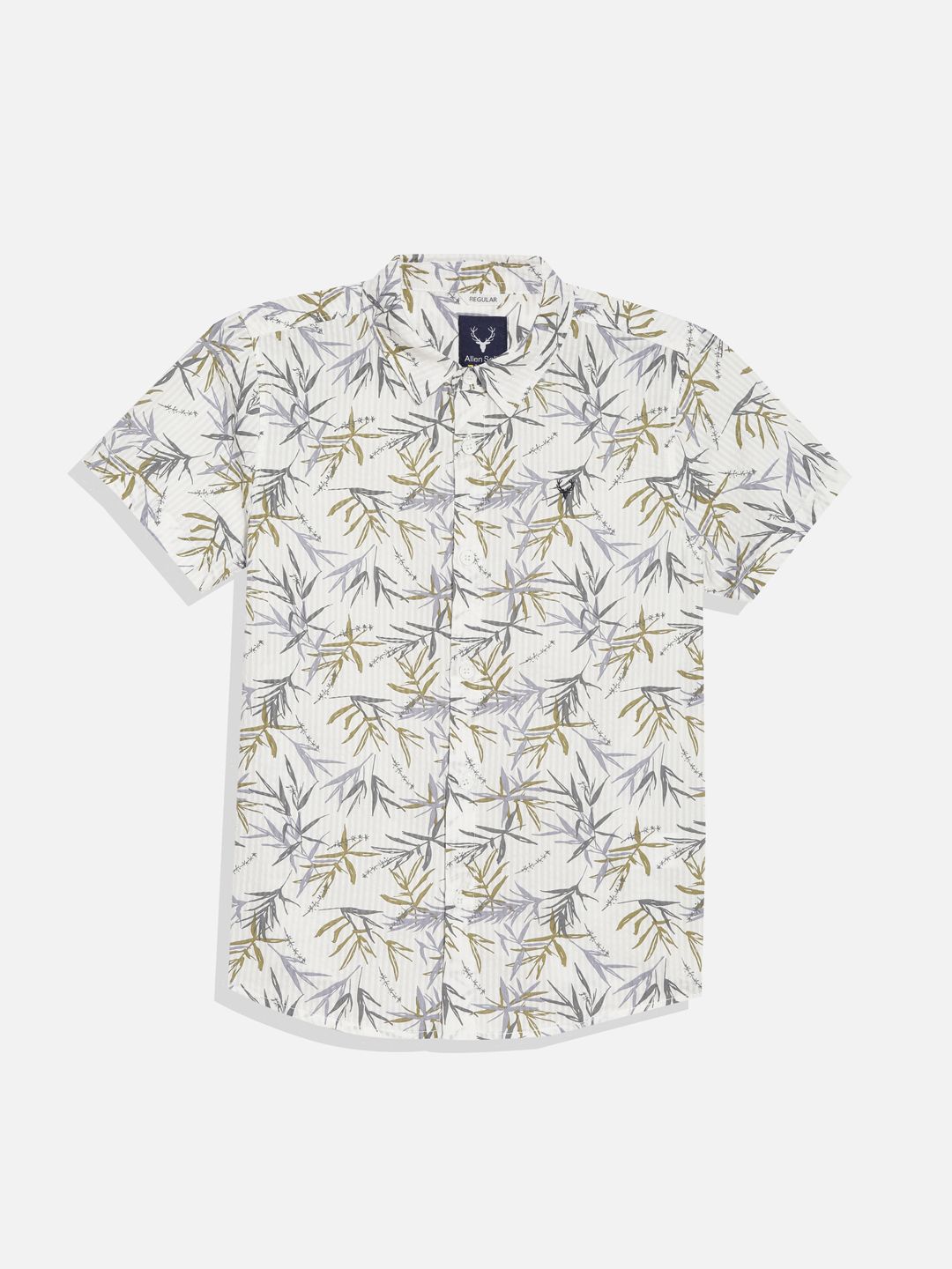 

Allen Solly Junior Boys Spread Collar Floral Printed Cotton Casual Shirt, White
